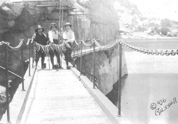 Catwalk at Lake Morena, 1921